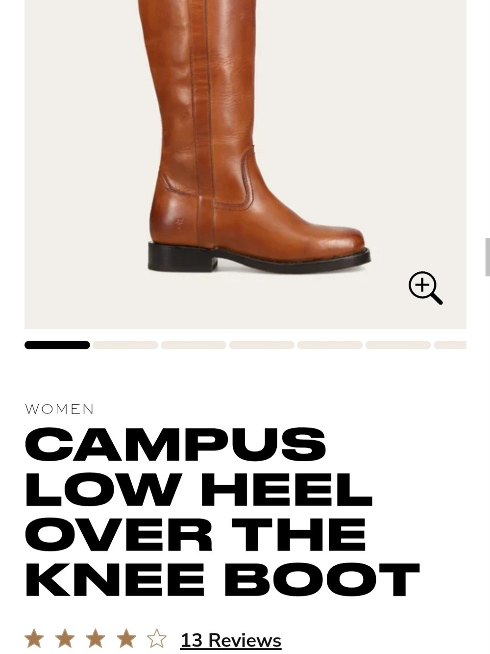 FRYE AND CO. Tall Leather Over-the-Knee Boot in Cognac Brown